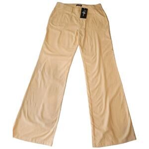 Flamingo Solid Slant Pocket Low Waist Wide Leg Pants Size S Light Yellow